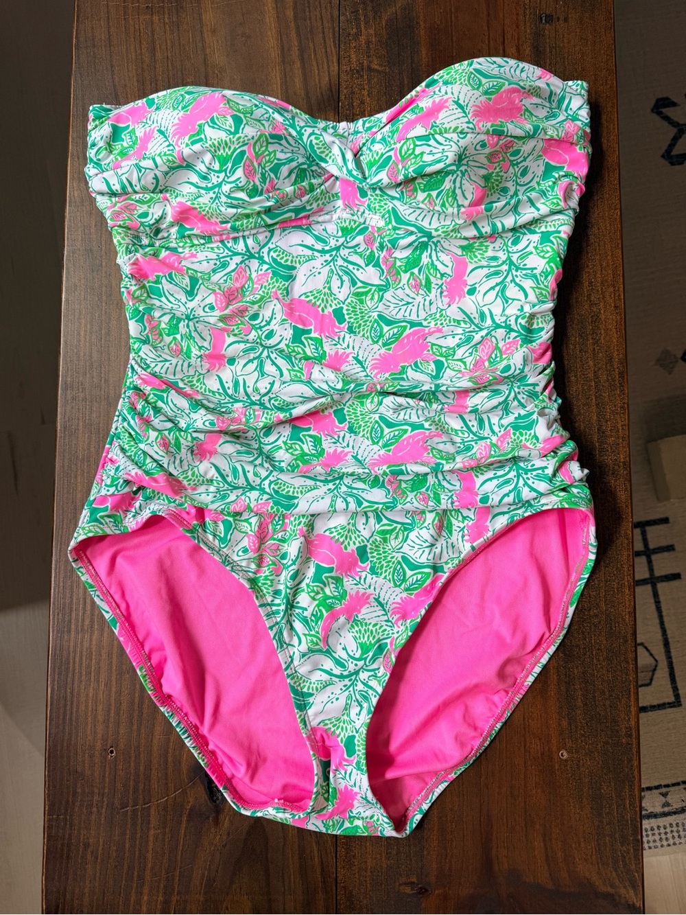 LP Pink & Green One-Piece Swimsuit-no strap